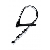 Серебристый уретральный плаг-бусины TOYFA Metal с мягким фиксириющим кольцом - ToyFa - купить с доставкой в Пензе