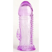 Фиолетовая гелевая насадка с шипами - 13 см. - Toyfa Basic - в Пензе купить с доставкой