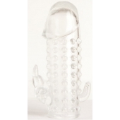 Гелевая прозрачная насадка с 2 отростками - 13 см. - Toyfa Basic - в Пензе купить с доставкой