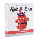Стимулирующий презерватив-насадка Roll   Ball Strawberry - Sitabella - купить с доставкой в Пензе