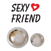 Серебристые вагинальные шарики Sexy Friend без шнурка - 1137