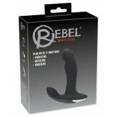 Черный вибромассажер простаты с функцией римминга Plug with Perineum Stimulator - 16,6 см. - Orion - в Пензе купить с доставкой