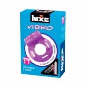 Фиолетовое эрекционное виброкольцо Luxe VIBRO  Бешеная гейша  + презерватив - Luxe - в Пензе купить с доставкой