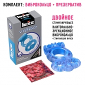 Голубое эрекционное виброкольцо Luxe VIBRO  Дьявол в доспехах  + презерватив - Luxe - в Пензе купить с доставкой