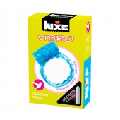 Голубое эрекционное виброкольцо Luxe VIBRO  Райская птица  + презерватив - Luxe - в Пензе купить с доставкой