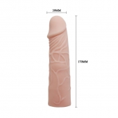Закрытая телесная насадка-фаллос - 17 см. - Sex Expert - в Пензе купить с доставкой