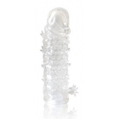 Закрытая прозрачная рельефная насадка Crystal sleeve - 13 см. - Erowoman-Eroman - в Пензе купить с доставкой