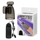 Дымчатая насадка-мастурбатор с вибрацией Vibrating Crystal Cap III - Baile - в Пензе купить с доставкой