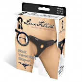 Черные плюшевые трусики для страпона - Lux Fetish - купить с доставкой в Пензе