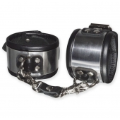 Эффектные серебристо-черные наручники с металлическим блеском - Sitabella - купить с доставкой в Пензе