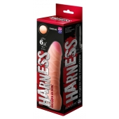 Телесная изогнутая насадка на Harness с коннектором BLACK LINE - 17 см. - LOVETOY (А-Полимер) - купить с доставкой в Пензе
