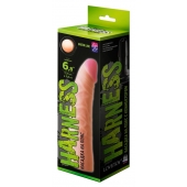 Телесная изогнутая насадка на Harness с коннектором GREEN LINE - 18 см. - LOVETOY (А-Полимер) - купить с доставкой в Пензе