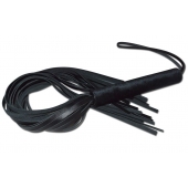 Чёрная кожаная плеть с жесткой ручкой - 63 см. - Sitabella - купить с доставкой в Пензе