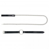 Черный поводок и чокер с кольцом Rada - Rebelts - купить с доставкой в Пензе