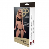Красно-чёрные наручники на металлической цепочке - Blush Novelties - купить с доставкой в Пензе