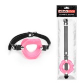 Розовый кляп-губки на черном ремешке - Notabu - купить с доставкой в Пензе