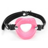 Розовый кляп-губки на черном ремешке - Notabu - купить с доставкой в Пензе