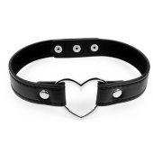 Черный ошейник с сердечком - Notabu - купить с доставкой в Пензе
