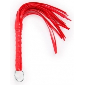 Красная плеть с рукоятью в оплетке - 28 см. - Notabu - купить с доставкой в Пензе