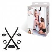 Чёрный набор для фиксации у двери - Lux Fetish - купить с доставкой в Пензе