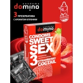 Презервативы для орального секса DOMINO Sweet Sex с ароматом клубничного коктейля  - 3 шт. - Domino - купить с доставкой в Пензе