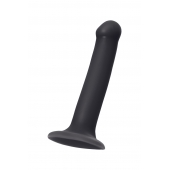 Черный фаллос на присоске Silicone Bendable Dildo M - 18 см. - Strap-on-me - купить с доставкой в Пензе