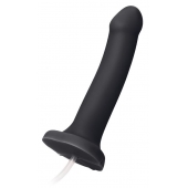 Черный фаллос с имитацией эякуляции Silicon Cum Dildo L - 19,6 см. - Strap-on-me - купить с доставкой в Пензе