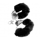 Металлические наручники Furry Love Cuffs с черным мехом - Pipedream - купить с доставкой в Пензе