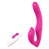 Ярко-розовый безремневой страпон REMOTE DOUBLE DIPPER - 22 см. - Dream Toys - купить с доставкой в Пензе
