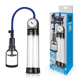 Прозрачная вакуумная помпа Sex Expert с манометром - Sex Expert - в Пензе купить с доставкой