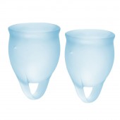 Набор голубых менструальных чаш Feel confident Menstrual Cup - Satisfyer - купить с доставкой в Пензе