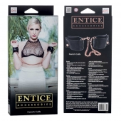 Черные мягкие наручники Entice French Cuffs с цепью - California Exotic Novelties - купить с доставкой в Пензе