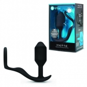 Черное эрекционное кольцо с анальным плагом Snug   Tug - b-Vibe - в Пензе купить с доставкой