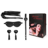 Эротический набор в черном цвете: маска, кляп, пэстисы, плётка - Notabu - купить с доставкой в Пензе