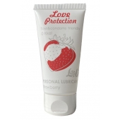 Лубрикант на водной основе с ароматом малины Love Protection Strawberry - 50 мл. - Lola Games - купить с доставкой в Пензе