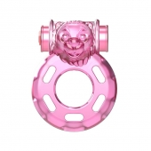 Розовое эрекционное кольцо с вибрацией Pink Bear - Baile - в Пензе купить с доставкой