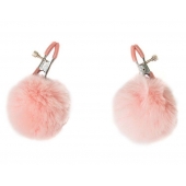 Зажимы на соски Angelic с розовыми меховыми шариками - Lola Games - купить с доставкой в Пензе