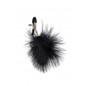 Зажимы на соски с черным пухом Euphoric - Lola Games - купить с доставкой в Пензе