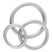 Набор из 3 эрекционных колец под металл Metallic Silicone Cock Ring Set - Orion - в Пензе купить с доставкой