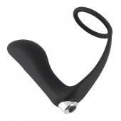 Черное эрекционное кольцо с анальной вибропробкой Vibrating Ring   Plug - Orion - в Пензе купить с доставкой