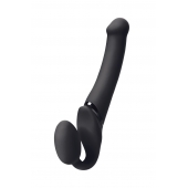 Черный безремневой вибрострапон Silicone Bendable Strap-On M - Strap-on-me - купить с доставкой в Пензе