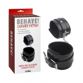 Черные оковы на ноги Obey Me Leather Ankle Cuffs - Chisa - купить с доставкой в Пензе