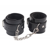 Черные оковы на ноги Obey Me Leather Ankle Cuffs - Chisa - купить с доставкой в Пензе