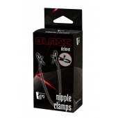 Черные зажимы на соски на цепочке BLAZE DELUXE NIPPLE CLAMPS - Dream Toys - купить с доставкой в Пензе