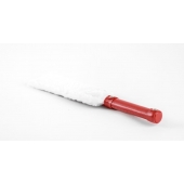 Красно-белая двустороння шлепалка из натуральной кожи и меха - 35 см. - БДСМ Арсенал - купить с доставкой в Пензе