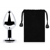 Серебристая анальная пробка с прозрачным стразом - 7,2 см. - Anal Jewelry Plug - купить с доставкой в Пензе