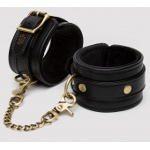 Черные оковы на ноги Bound to You Faux Leather Ankle Cuffs - Fifty Shades of Grey - купить с доставкой в Пензе