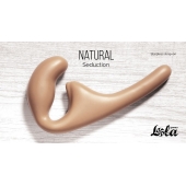 Бежевый безремневой страпон Seduction - 20,5 см. - Lola Games - купить с доставкой в Пензе