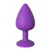 Фиолетовая анальная пробка со стразом Her Little Gem Large Plug - 9,5 см. - Pipedream - купить с доставкой в Пензе