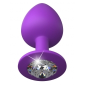 Фиолетовая анальная пробка со стразом Her Little Gem Large Plug - 9,5 см. - Pipedream - купить с доставкой в Пензе